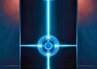 abstract blue background with glowing rays