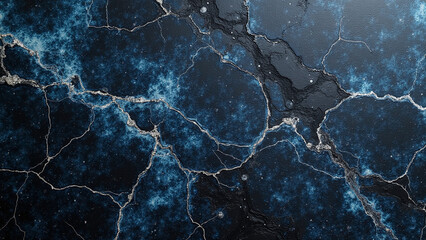 A dark, textured marble or stone surface with intricate veining and a deep, moody appearance.