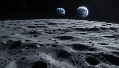 Exploration of lunar landscapes moon surface stunning visuals space astrophotography celestial view