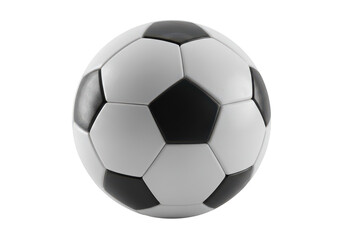 Obraz premium Soccer ball with black and white pattern isolated on black background