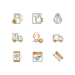 Logistics - modern line design style icons set