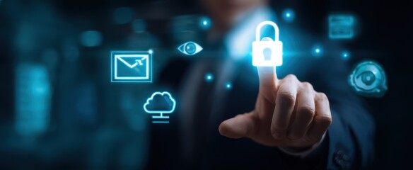 The Digital Lock Activated by a Business Professional Using High-Tech Interface