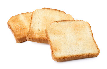 Piece of fresh toast bread isolated on white
