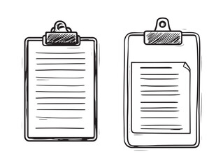 Clipboard line art modern vector graphic for office tasks