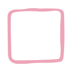 Doodle wave curve edge frame. Hand drawn wavy rectangle border. Doodle brush drawn square and circle picture frame. Vector illustration isolated on white background.