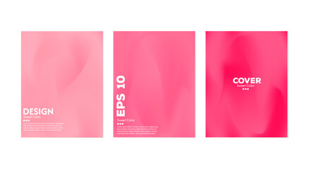 Collection of abstract pink liquid wave backgrounds. Gradient colors. Dark and light color merging effect. Modern design template for web covers, advertising banners, posters, brochures, flyers.