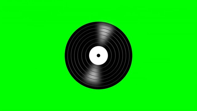 Animation Spinning CD or DVD disc icon element animation 4k on green screen background