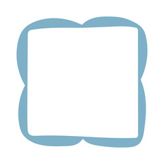 Fototapeta premium Doodle wave curve edge frame. Hand drawn wavy rectangle border. Doodle brush drawn square and circle picture frame. Vector illustration isolated on white background.