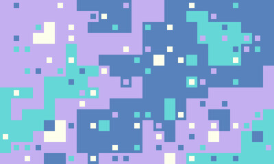 Abstract pixel art background.  Pastel hues in teal, lavender, and slate create a dynamic, modern design. Perfect for websites, presentations, or social media.