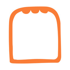 Doodle wave curve edge frame. Hand drawn wavy rectangle border. Doodle brush drawn square and circle picture frame. Vector illustration isolated on white background.