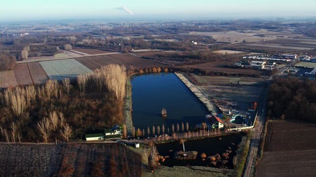 Exploring the serene landscapes and water features of Ub, Serbia during autumn