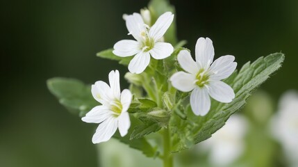 Fototapeta premium Eyebright Plant with Delicate White Flowers – Medicinal Herb for Natural Wellness and Eye Health