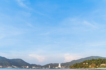 Afternoon sky with clouds, background on the beach near Patong.