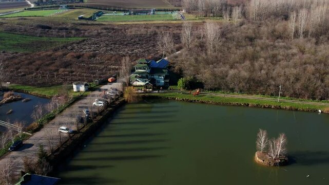 Scenic view of a lakeside retreat in Ub, Serbia, showcasing nature and tranquility
