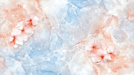 Fototapeta premium Elegant floral marble design with soft pastel colors