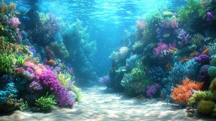 Fototapeta premium Vibrant coral reef underwater scene