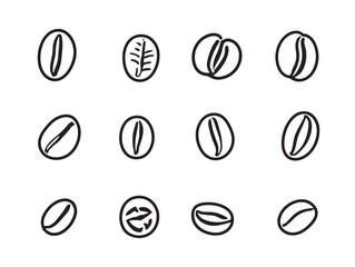 Fototapeta premium Elegant coffee bean line art vector for packaging