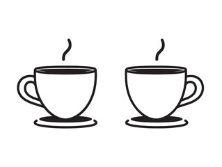 Hand drawn coffee cup line art style vector graphic