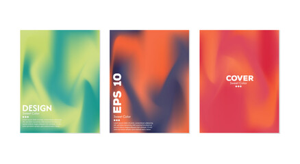 Abstract liquid wave background collection. Gradient colors. Dark and light color merging effect. Modern design template for web cover, ad banner, poster, brochure, flyer.