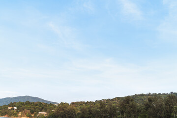 Afternoon sky with clouds, background on the beach near Patong.