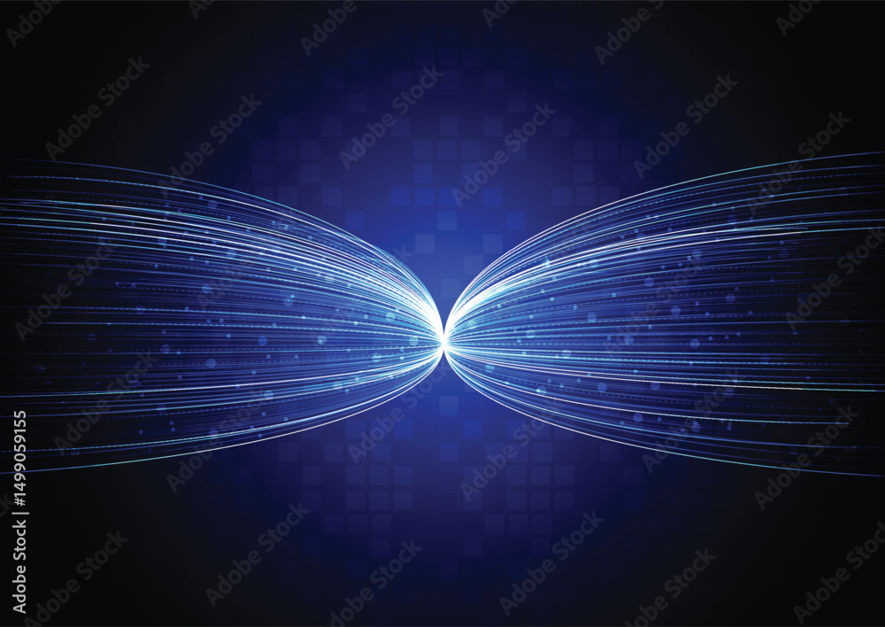 Canvas Prints abstract blue glowing line technology circuit board background design. communication dot and line sp
