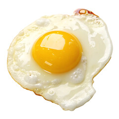 Single Fried Egg with Bright Yolk and Crisp Edges Isolated on transparent Background