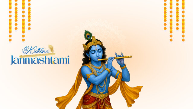 Happy Janmashtami  With colorfull abstract Background Vector Illustration design. illustration for Krishna Janmashtami. Happy Janmashtami realistic  Lord Krishna vector.