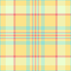 Decorate check pattern background, softness seamless tartan vector. Tablecloth texture plaid textile fabric in yellow and light colors.