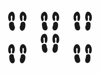 Simple Black Animal Tracks on a White Background