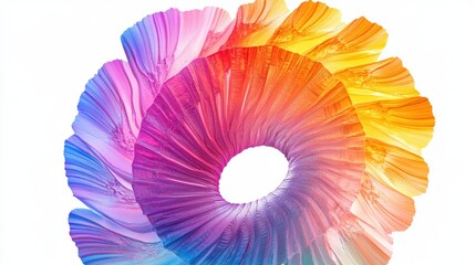 Vibrant Colorful Abstract Composition with Circular Floral Shapes