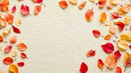 Vibrant Autumn Leaves on Textured Background for Seasonal Decor