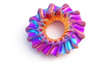 Colorful Abstract 3D Shape with Glossy Surface and Unique Design