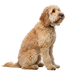 Goldendoodle Laying Down isolated on transparent background