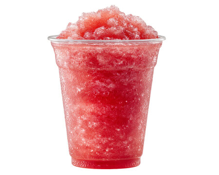 Red Frozen Beverage in Clear Cup, PNG