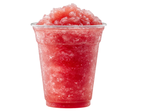 Red Frozen Beverage in Clear Cup, PNG
