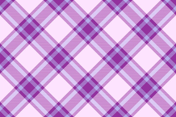 Us texture tartan pattern, italian plaid textile check. Room vector fabric background seamless in light and purple colors.