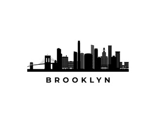 Fototapeta premium Vector Brooklyn skyline. Travel Brooklyn famous landmarks. Business and tourism concept for presentation, banner, web site.
