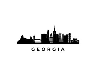 Fototapeta premium Vector Georgia skyline. Travel Georgia famous landmarks. Business and tourism concept for presentation, banner, web site.