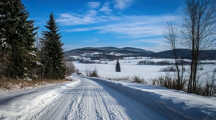 winter road in the mountains