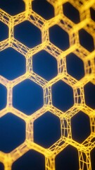 Obraz premium Hexagonal Grid Structure on Dark Background