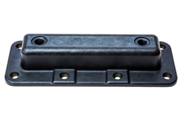 Durable black plastic base used in various applications isolated with transparent background