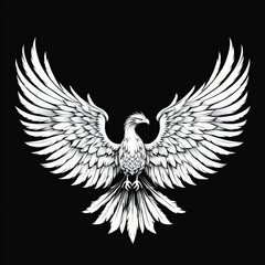 Powerful eagle soaring, detailed illustration