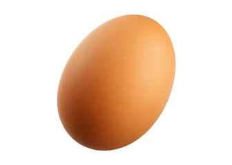 A Brown Egg. A single brown egg sits isolated  on a plain white background PNG