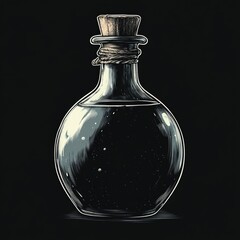 Vintage glass bottle with cork stopper