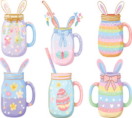 Retro Obsessive Cup Disorder Adobe Illustration &ndash; Funny Easter Coffee Sublimation Design