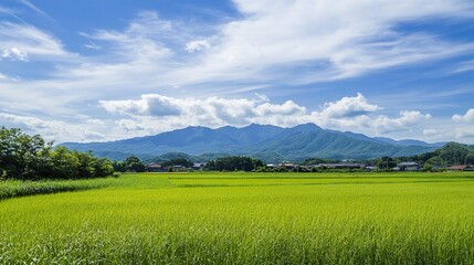 mountain landscape with blue sky and clouds