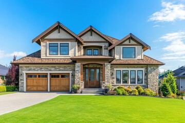 Obraz premium Beautiful luxury house architecture exterior wooden.