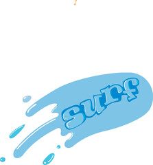 Isolated editable surf vector typography effect with transparent background.eps