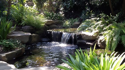 small waterfall in the park