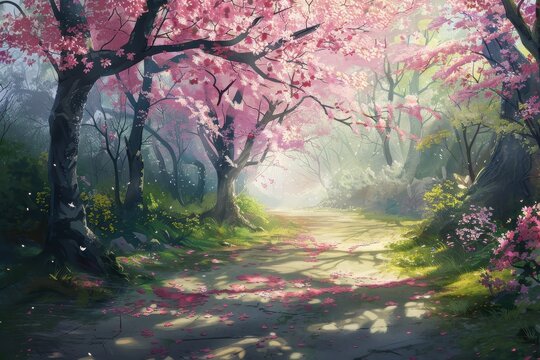 spring in the park wallpaper design